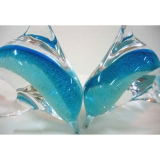 夜光水晶海豚(一對) y03273 水晶飾品系列-琉璃水晶---無庫存